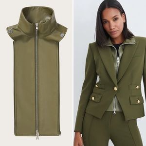 💚 Veronica Beard Vegan Leather Turtleneck Dickey